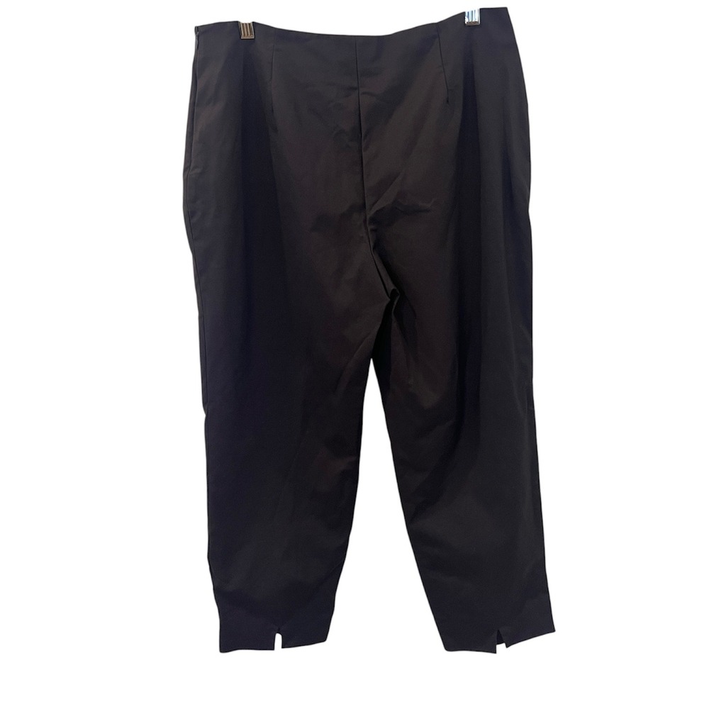 Piazza Sempione Audrey Chocolate Brown Crop Pants Cotton Stretch IT 48 US Sz 12 - Picture 2 of 9